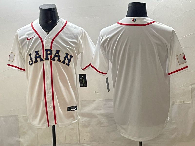 Men 2026 World Cub Japan Blank White Game Nike MLB Jersey style 001